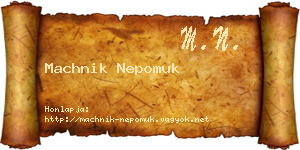 Machnik Nepomuk névjegykártya